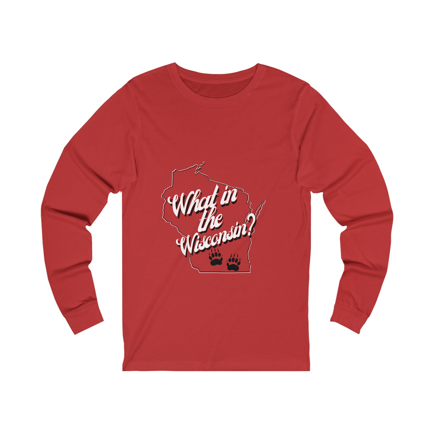 What In The Wisconsin Classic Football Collection Long Sleeve- Red and Black